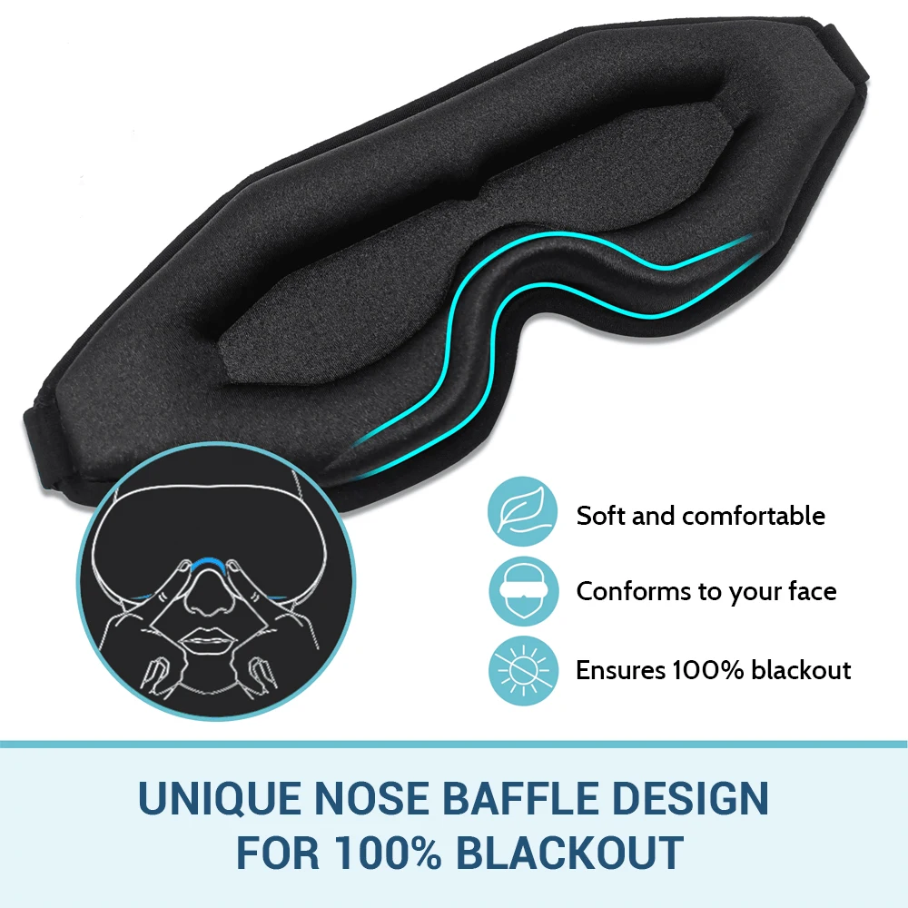 Eye Mask For Sleeping 3d Contoured Cup Blindfold Upgraded Eye Cover