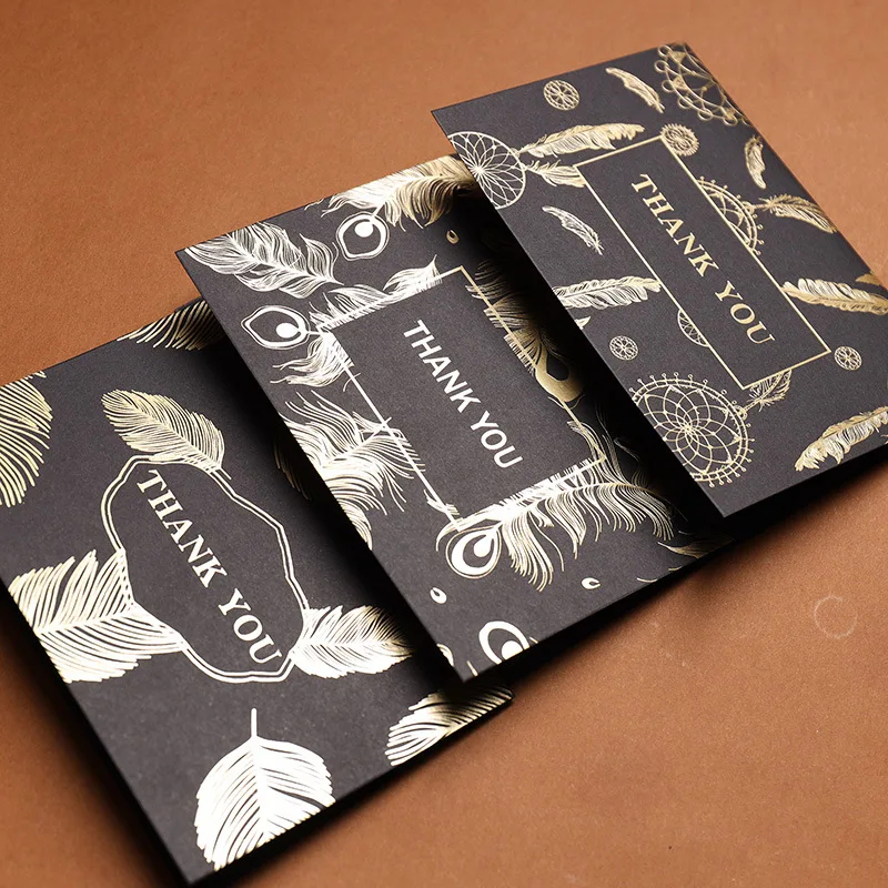 Gold Foil Stemp 2019 Luxury Birthday Greeting Thank You Christmas Black