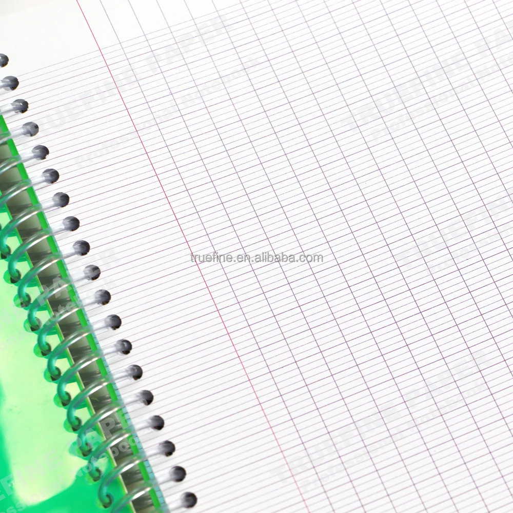 Personalized A4 Plastic Cover Custom Printed 5 Subject Double Spiral Notebook