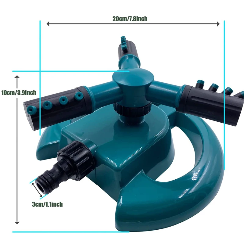 3 Arm Sprinkler Whirling Irrigation Sprinkler Vortex Garden Sprinkler ...