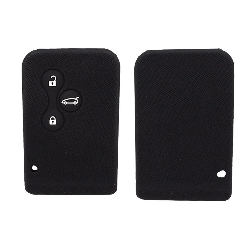 Silicone Rubber Car Key Case Card Cover for Renault Clio Megane Grand Scenic 3 Button Car Key Cover Case Shell