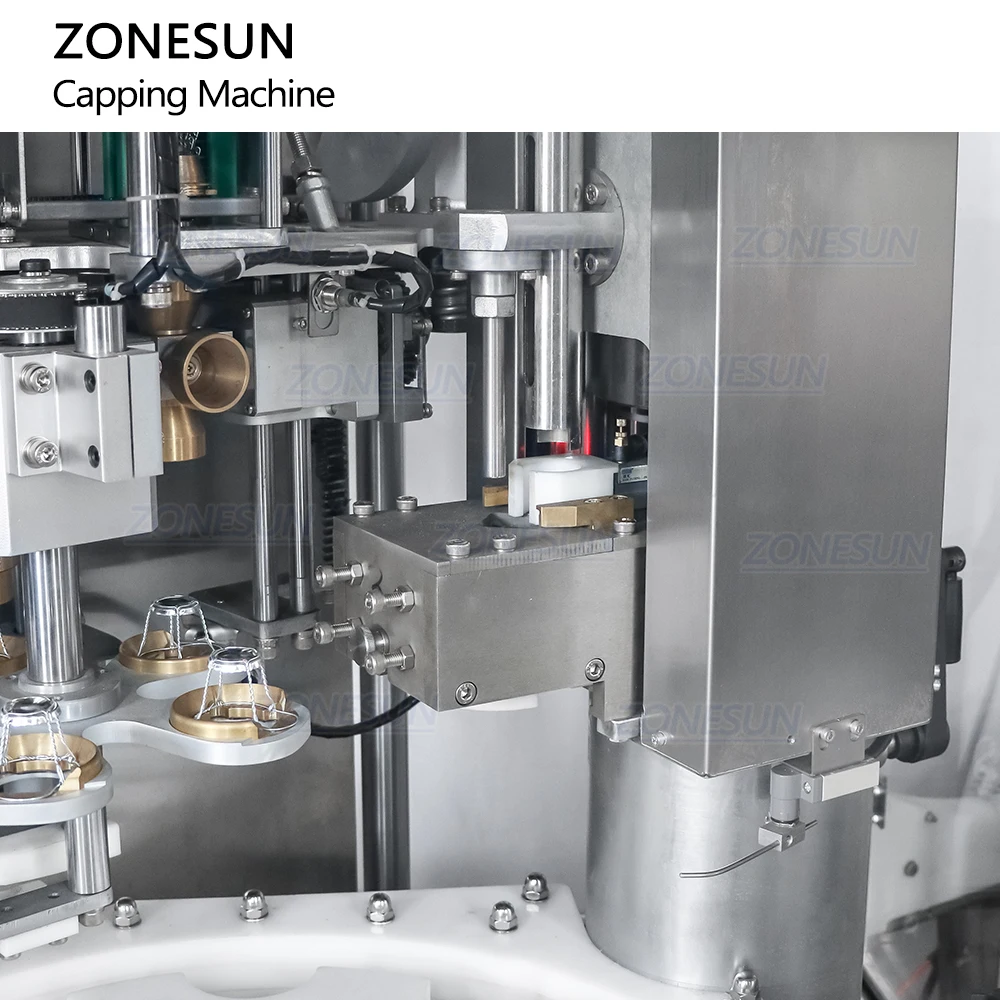 ZONESUN ZS-YG17 Automatic Monoblock Rotary Wine Bottle Corking Wire Cage Cap Muselet Caging Capping Machine