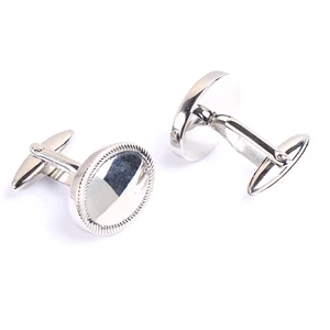 Trendy Highly Polished Engraveable 316 Stainless Steel Blank Round Cufflinks