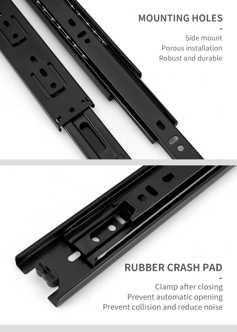 40mm 3fold Channel Sliding Rails For Cupboard Door Fitting Hardware Telescopic Drawer