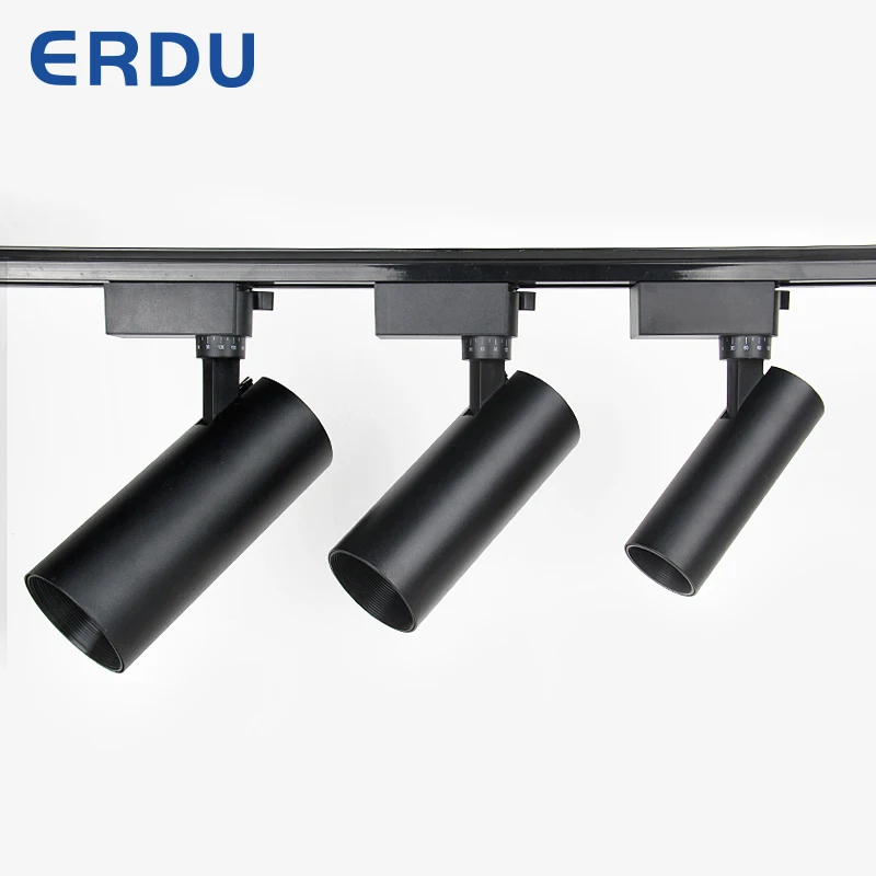 
 Высококачественный современный коммерческий светодиодный Трековый светильник высокой яркости Ra80 COB Точечный светильник 20 Вт алюминиевый корпус 2 провода без мерцания  