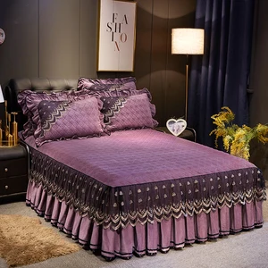 King Size Bed Sheet Wholesale Bedspread Bed Skirt Soft Luxury Wedding Bedsheets Sets Bed Sheet Bedding Set