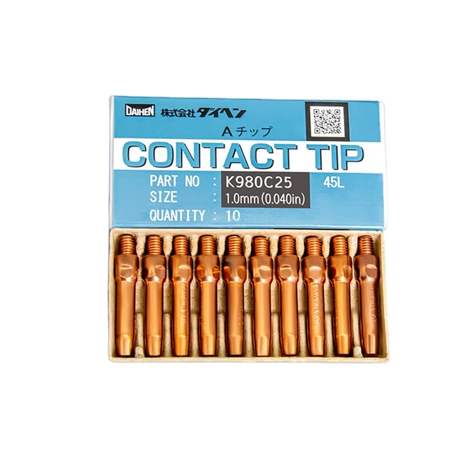 OTC/Daihen Welding Accessories Cucrzr Contact Tip For MIG Welding Torch M6*45*1.2 Contact Tips