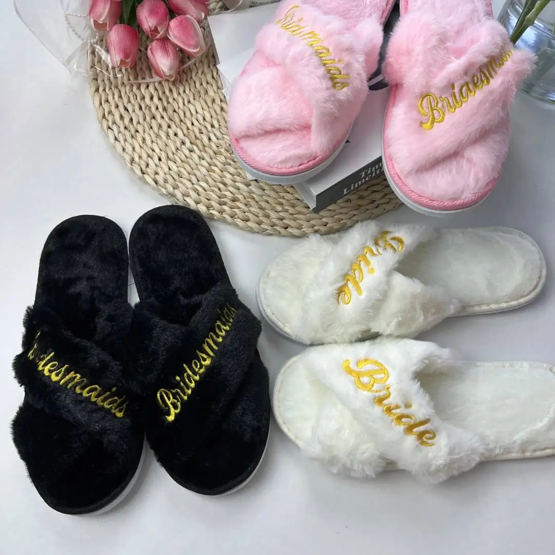 Wedding Slippers Bride And Bridesmaid Flip Flops Open Toe