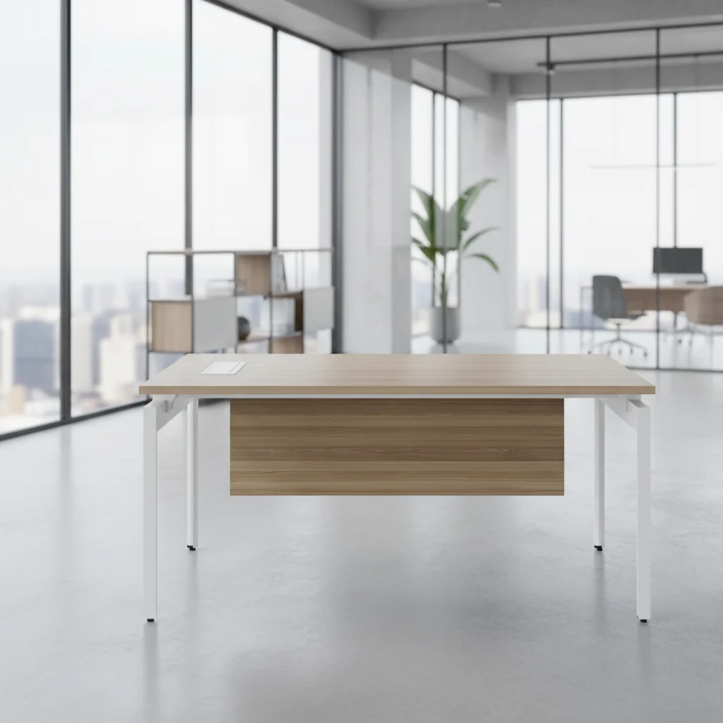 Modern Foldable Standing Office Manager Desk Steel Leg Framework Durable Wood Top Business Conference Tables Office Furniture 3