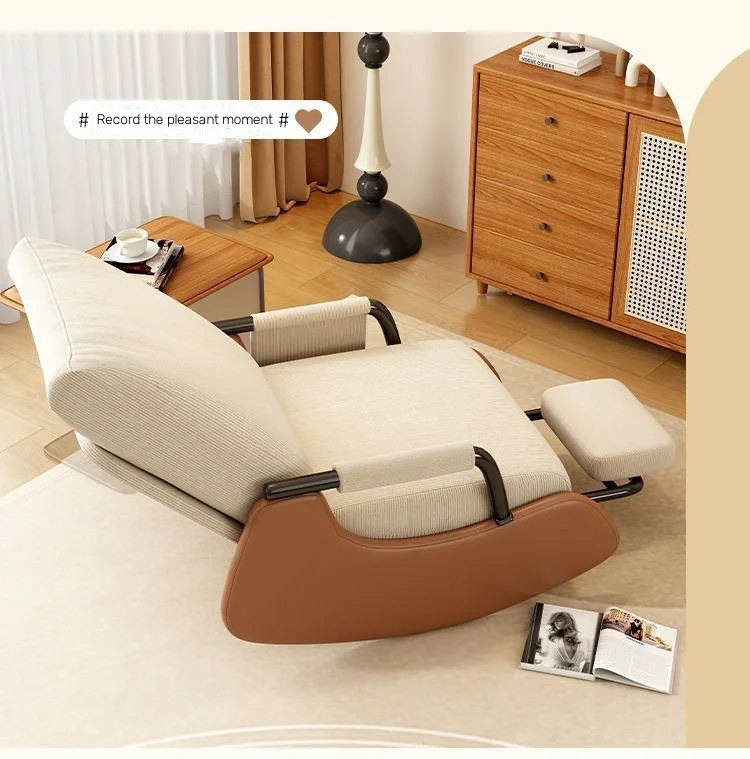 Foldable Rocking Chair with Detachable Cover - Modern Style
