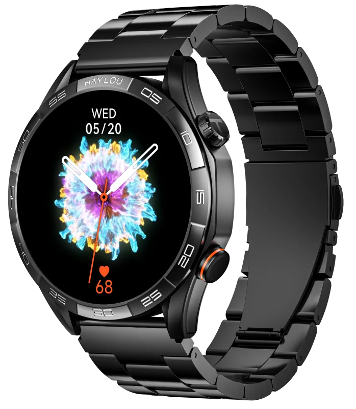 HAYLOU Solar 5 Smart Watch 1.58\" AMOLED Display 60Hz High Refresh Rate Bluetooth Calling IP68 Waterproof Touch Screen IOS