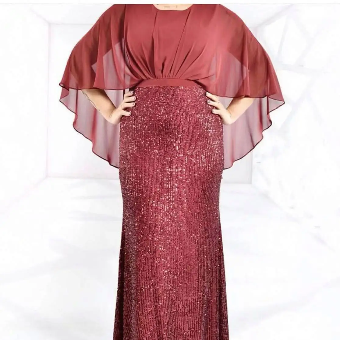 evening dresses eu Dark Navy Sqeuin Feather Long Sleeves Sheath Side Slit Formal Dresses,CP0473 main image 0