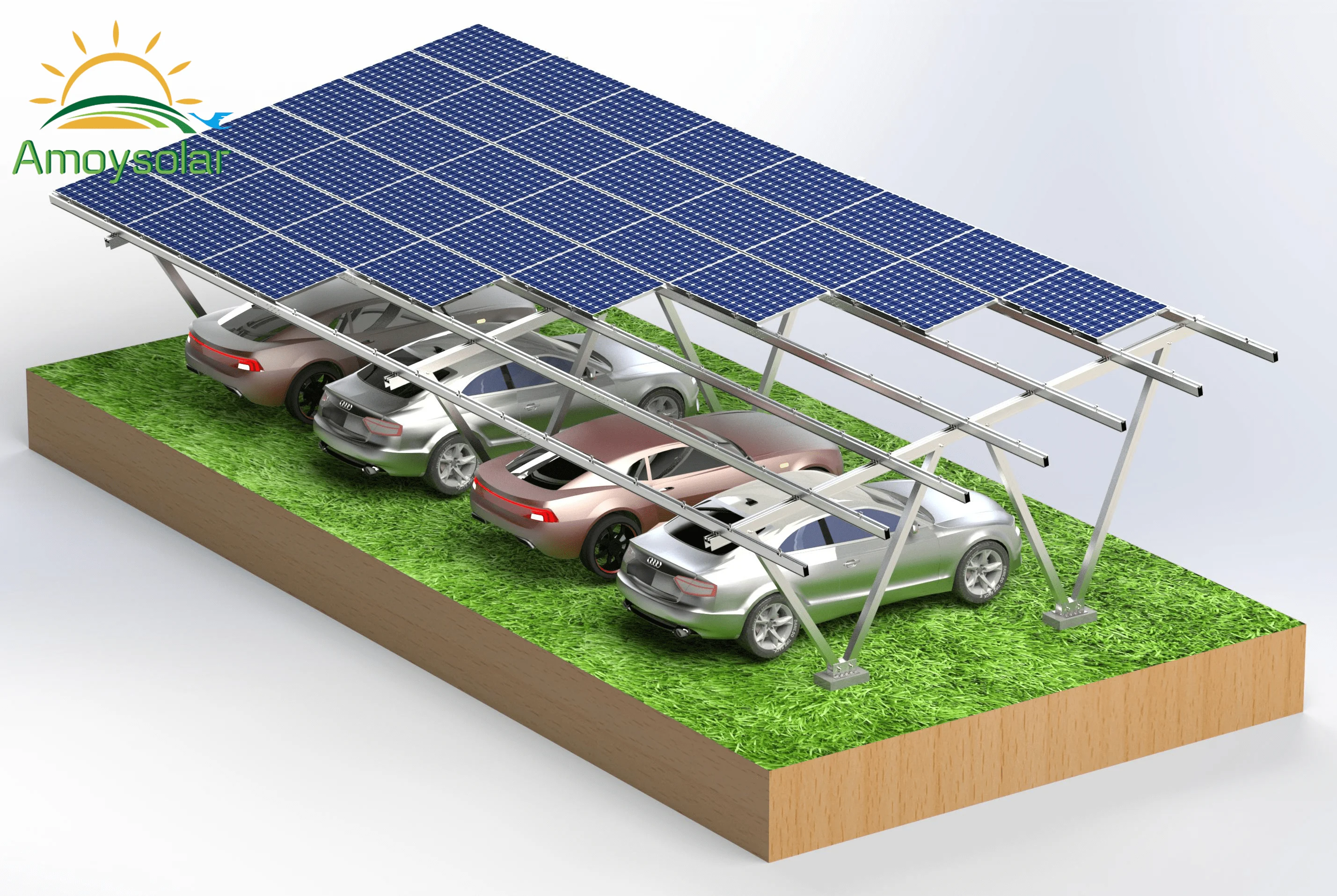 Photovoltaic Solar Carport Double Carport Prefab Car Shed - Buy Buy ...