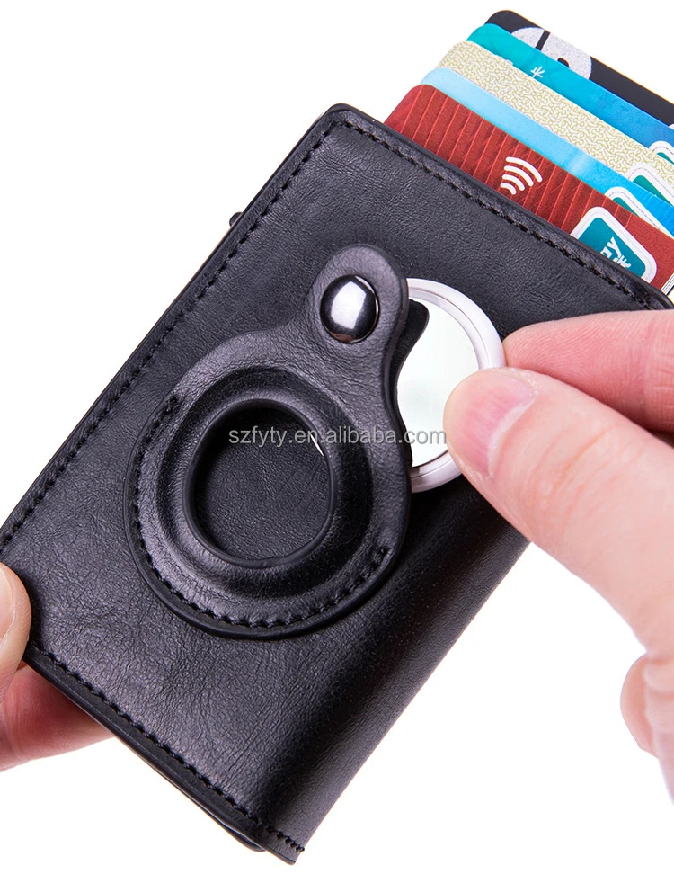 Stock Pop up Aluminum Magnetic Slim Wallet AirTg Holder RFID Protect