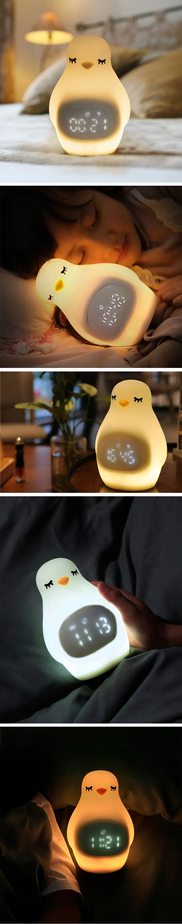 Penguin Wake Up Light Newest Digital Alarm Clock Snooze Clock Kids