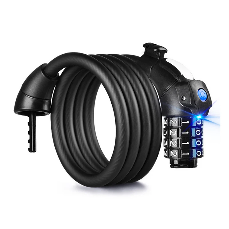 4 Digit Combination Code Anti Theft Bicycle Cable Lock Mountain Bike Security`` 