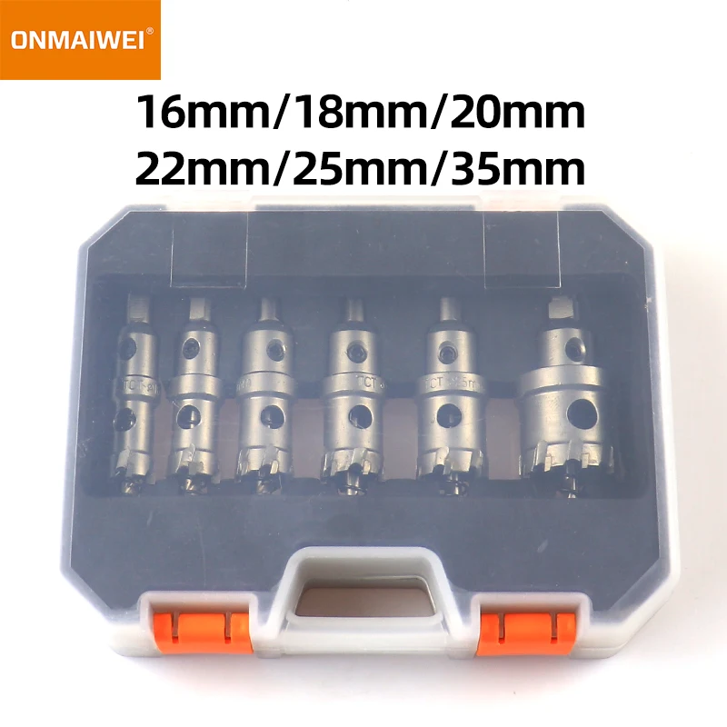 8pcs Drilling Crown for Stainless Steel TCT Hole Saw Set Tungsten Carbide Tipped Drill Bits for Metal Alloy Iron