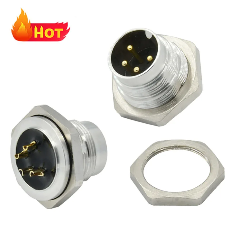 IP67 Circular Female Male M16 2 3 4 5 6 8 Pin Front Panel Mount Cable Waterproof LED Wire Circular Connector