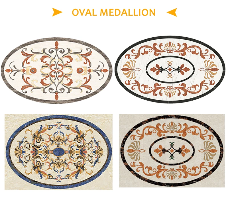 product luxury marble waterjet pattern tile for lobby floor modern design waterjet medallions for home design-6