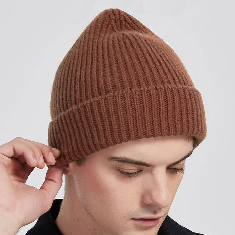 Warm Thicken Cashmere Mens Women's Fashion Winter Hats Logo Knitted Wool Beanies Unisex Winter Cap
