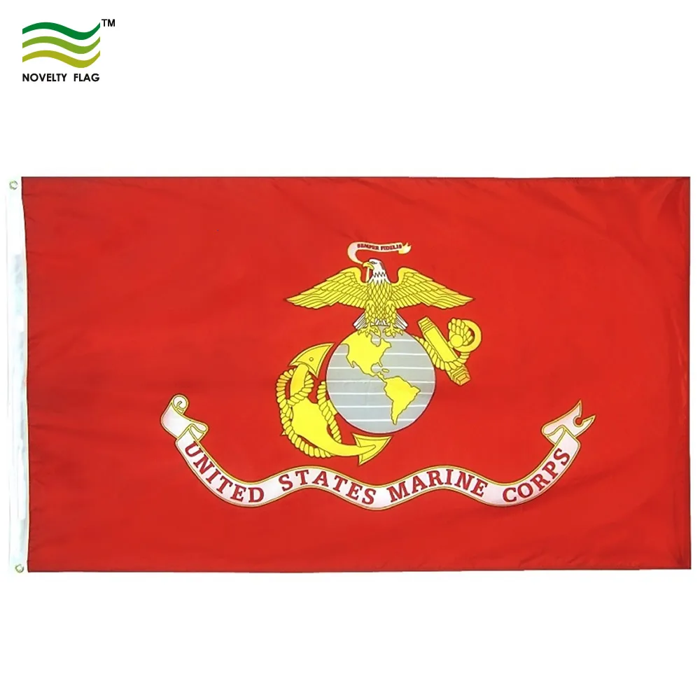 Custom 3x5ft USMC US Marine Corps Embroidered Flag 210D Polyester for Amazon