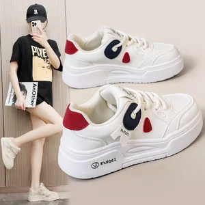 K2701 Women's Casual Sports Shoes New Korean Style Small White with Thick Sole Soft for Autumn and Spring
