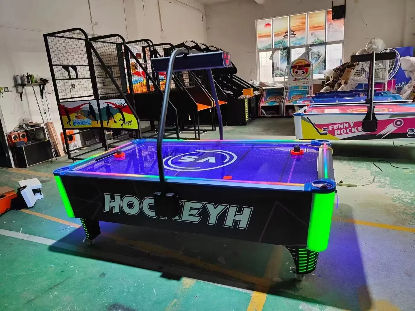 Funpark Hot Selling Coin Operated Game Machine Arcade Mesa De Hockey De Aire Coin Operated  Air Hockey Table Gaming Machine manufacture