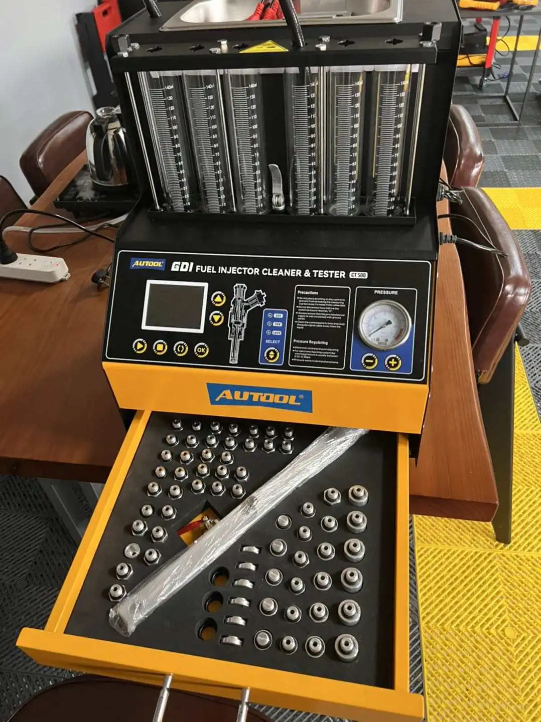 OEM AUTOOL CT500 GDI 6 Cylinder Ultrasonic Injector Cleaner and Tester LCD Screen Spray in Order Updated CT400 Tester