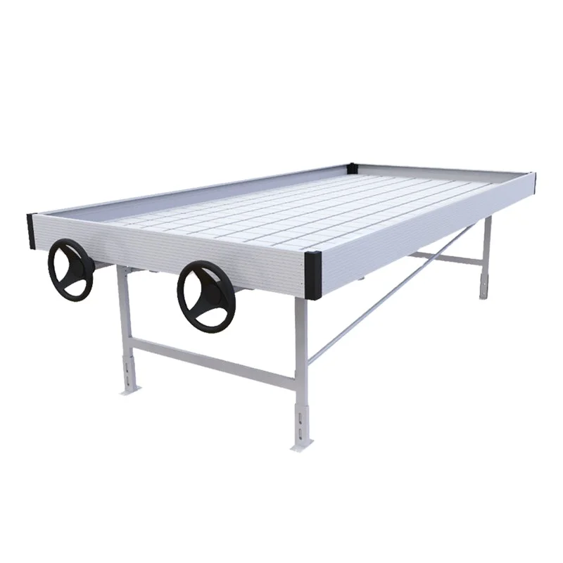 Hot Selling 4×8 Rolling Bench Table Greenhouses Ebb Flow Tray with Flood Drain Trays for Watering & Irrigation Growing Tables