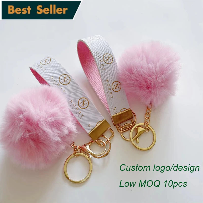 Women Bad Bunny Self Defense Keychain Pom Pom Keychain Set Customized