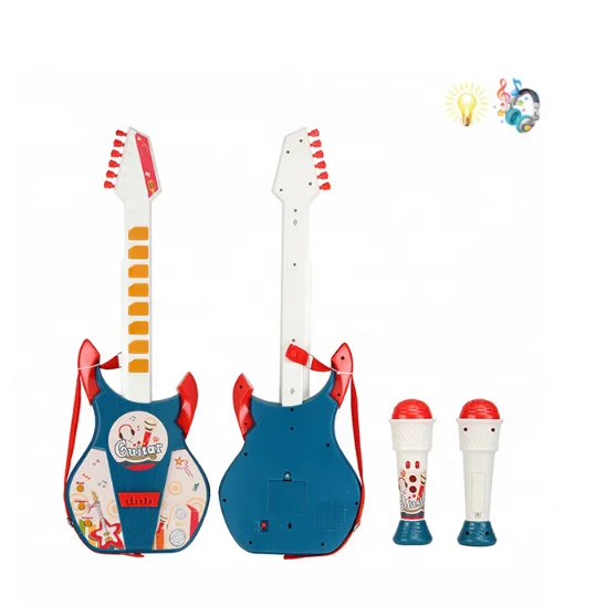 toy electric guitar and microphone