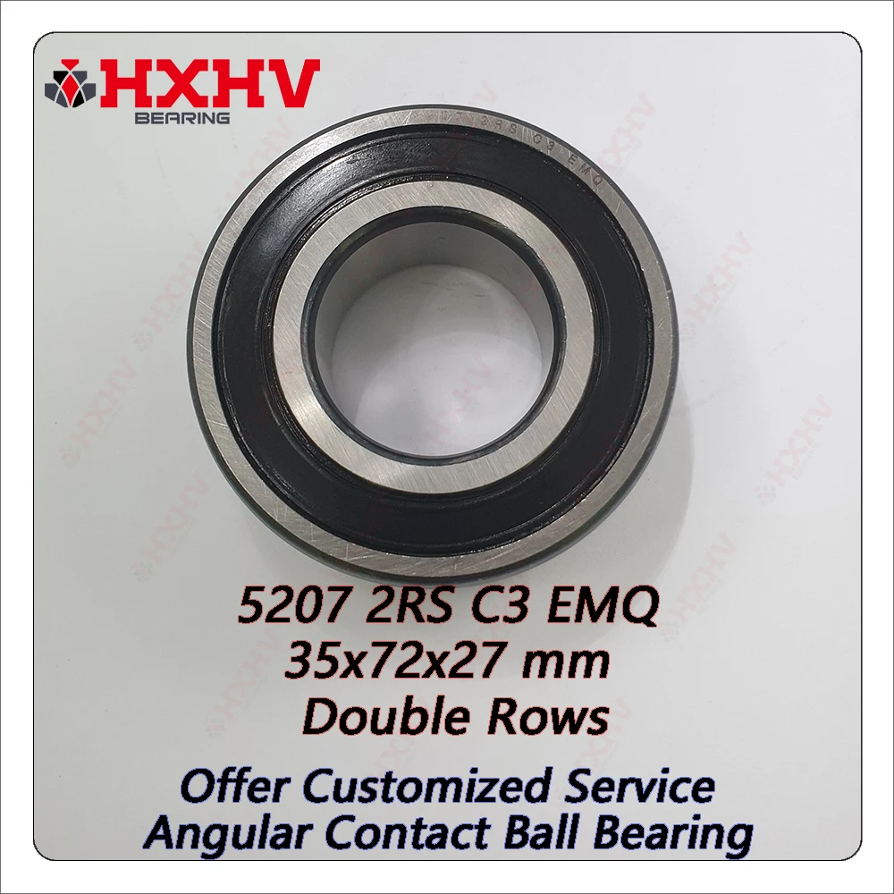 NACHI 5207-2NS Double Row Angular Ball Bearings - Japan Made Both Side Rubber Seals