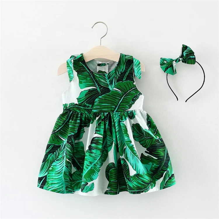 Shop High Quality Kids Clothes Green Color Cotton Baby Girl