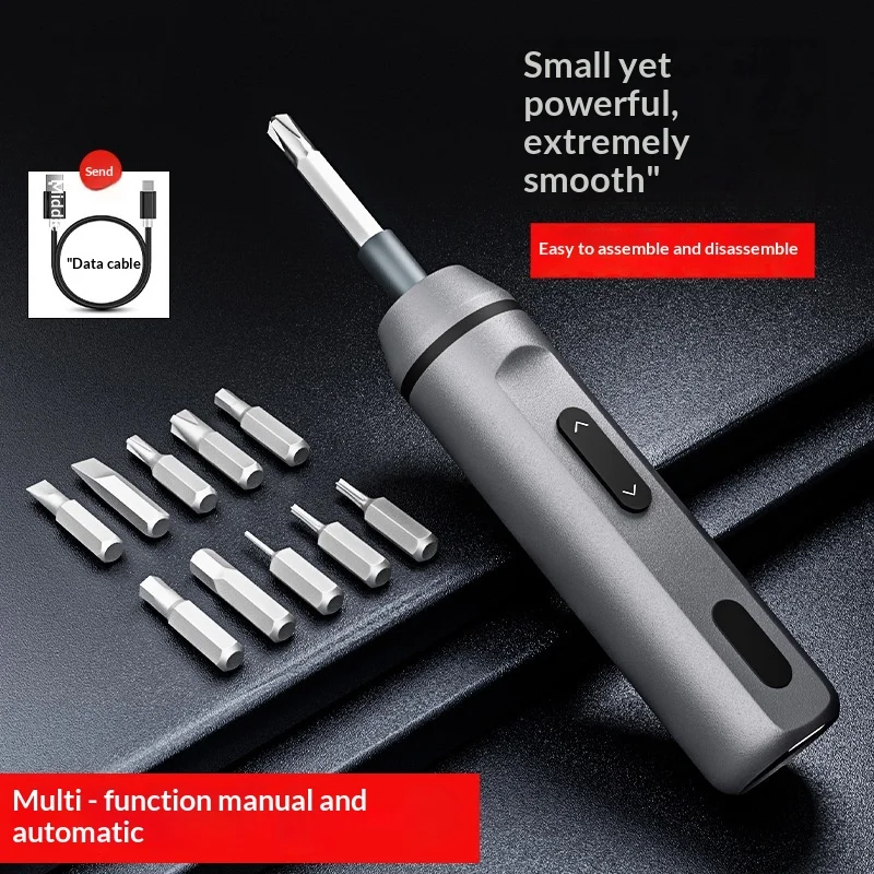 3.7V Cordless Electric Screwdriver Pen USB Rechargeable Mini Screwdriver Set 10 Bits Manual Automatic Dual Use DIY Repair OEM - view 1