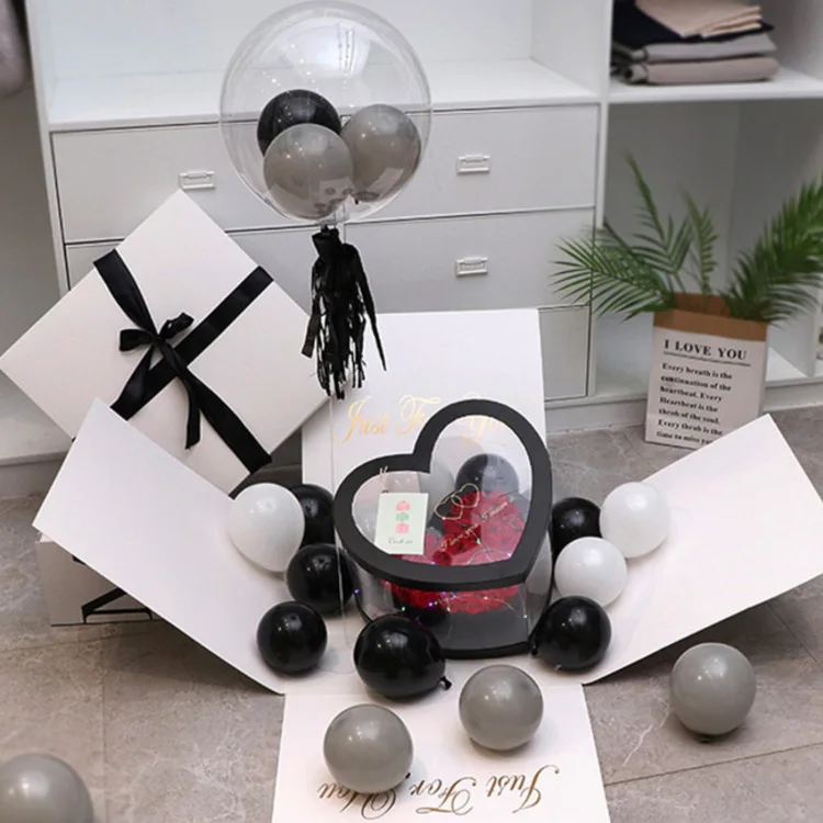 Изготовленный На Заказ Бумажный воздушный шар для романтической вечеринки свадьбы шар-сюрприз Подарочная коробка красивые взрывные подарочные коробки дня