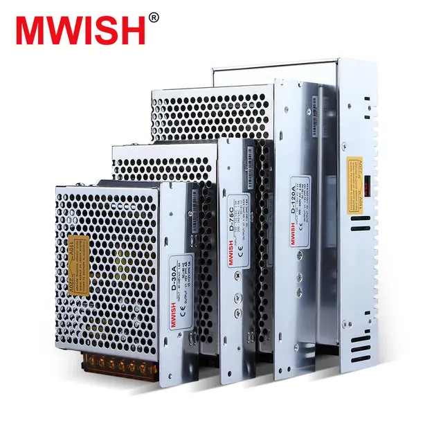 MWISH LRS-500-24 LED Drivers 20A 24V 500W power supply switching 24VDC LED Transformer