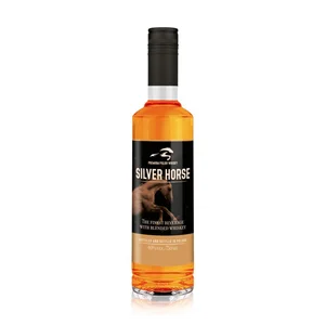 Wholesale Silver Horse Whiskey 700ml Custom logo Black Bottle Alcoholic Beverage Whiskey Supplier Gift Set