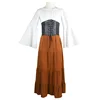 Orange [skirt with cinched waist]