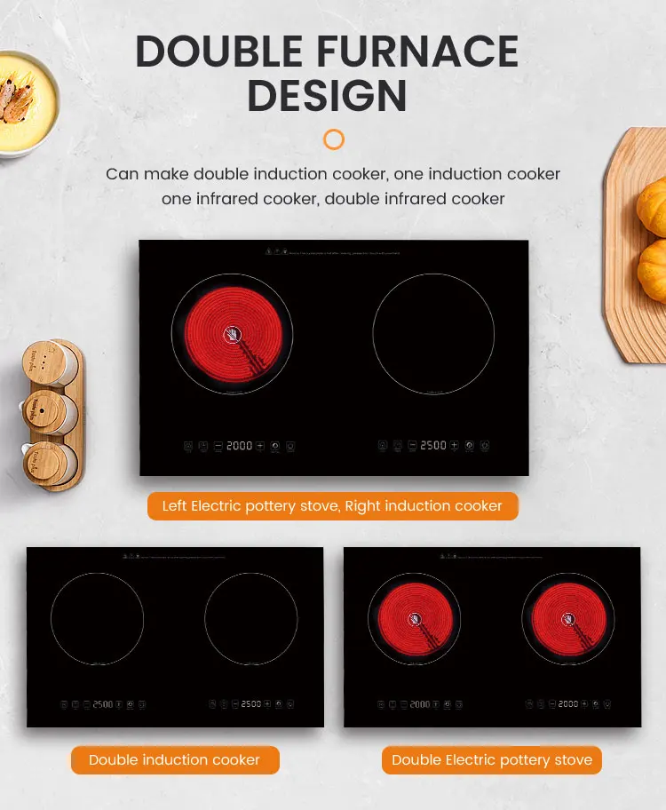 Kitchen Appliance Touch Control Induction Cooker Ceramic Induction Cooktop Double Burner High Power Induction Cooker