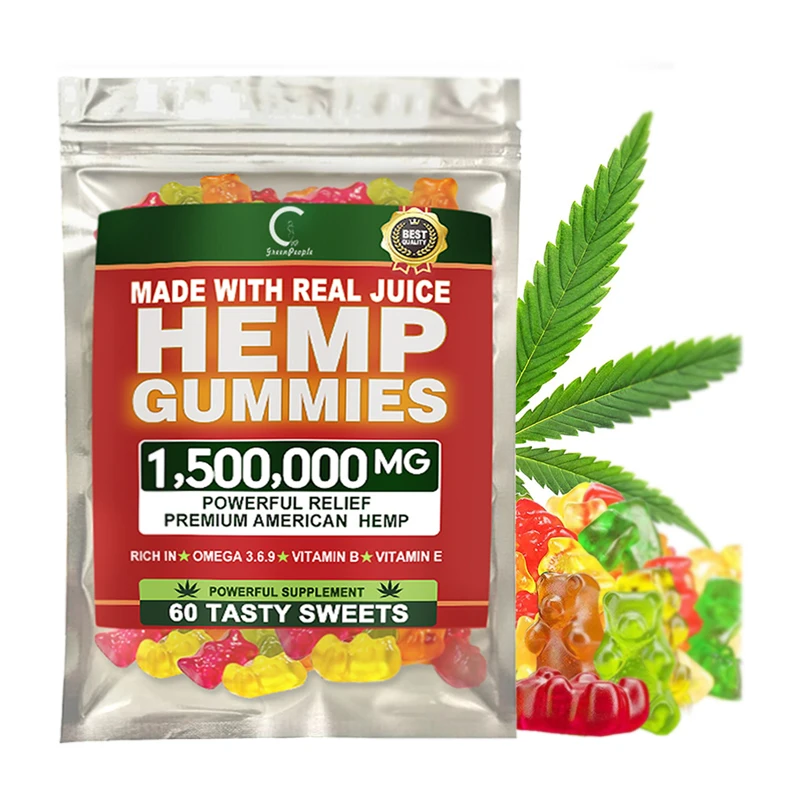 Бесплатная доставка, жевательные конфеты, жевательные конфеты с КБР, вкусные мишки 60, сладкие, снимающие стресс и беспокойство, пеньковые жевательные резинки