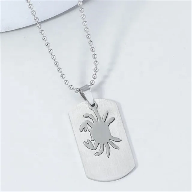 Yiwu Aceon подвеска-символ из нержавеющей стали вырезанная стандартной этикетки матовая полированная бирка-краб для собак