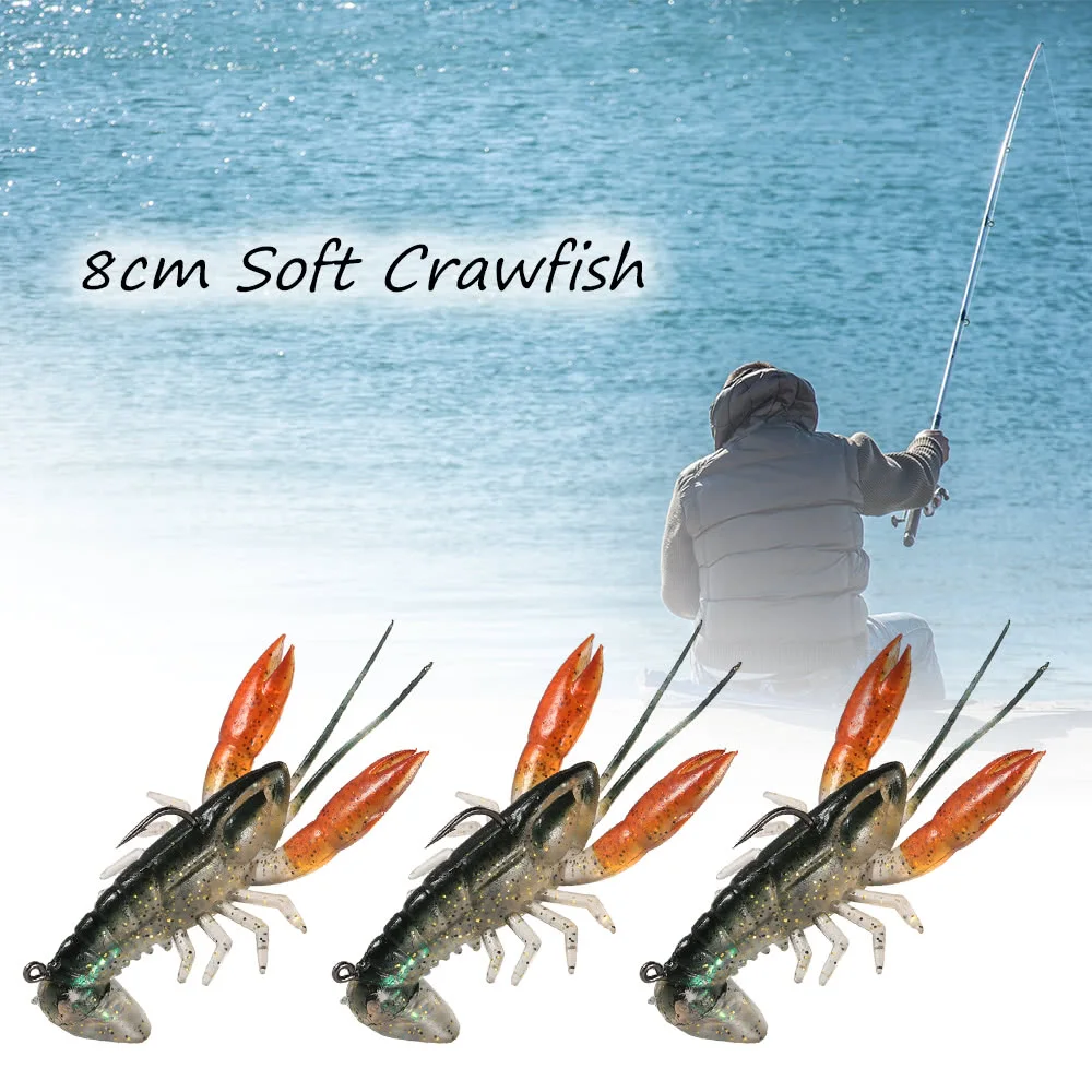 8cm / 14g Soft Crawfish Shrimp