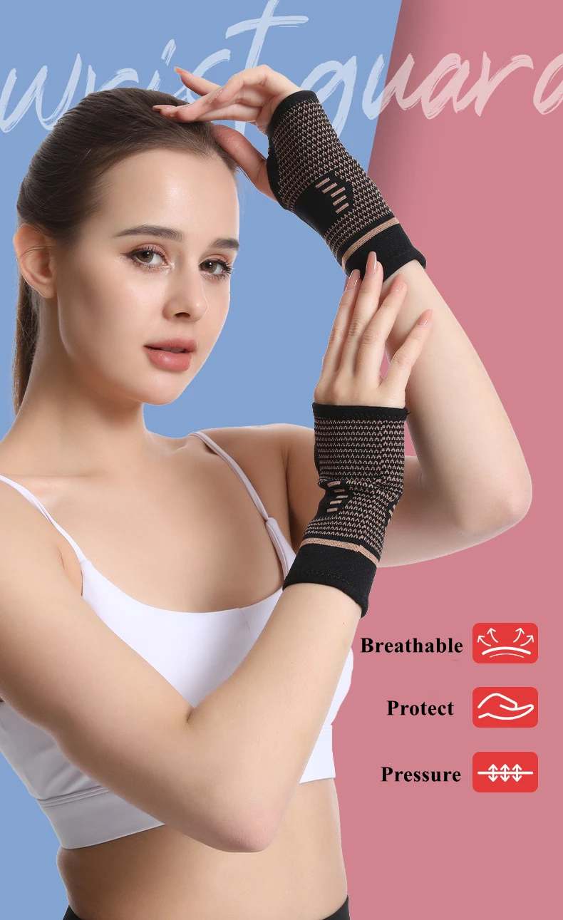 Custom Infused Copper Hand And Wrist Support Sleeve Wrist Brace For