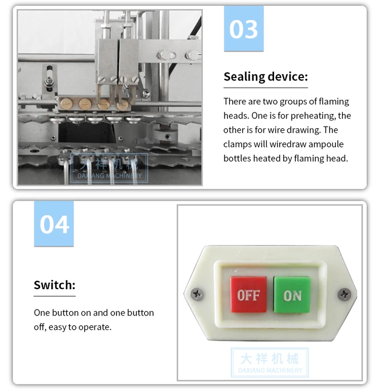 ALG-2 Manufacturer Liquid Ampul Production Glass Ampoule Filling and Sealing Ampule Machine details