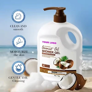 Gentle Cleansing Body Wash Shower Gel Organic Herbal Coconut Oil Hyaluronic Acid & Moisturizing Skin Revitalizer Hydrating