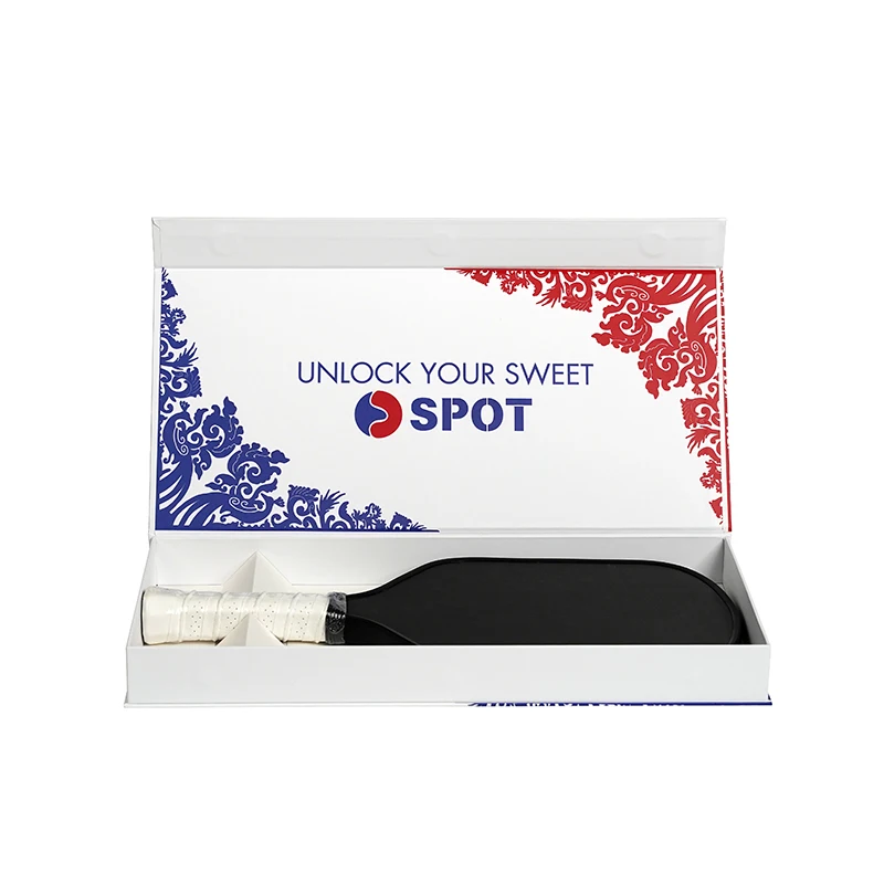 High-End Magnetic Closure Pickleball Racket Gift Box Packaging with Paper Card Insert Custom Logo