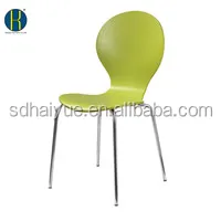 High Quality Any Color Wood Low Back Dining Chair with Round Tube