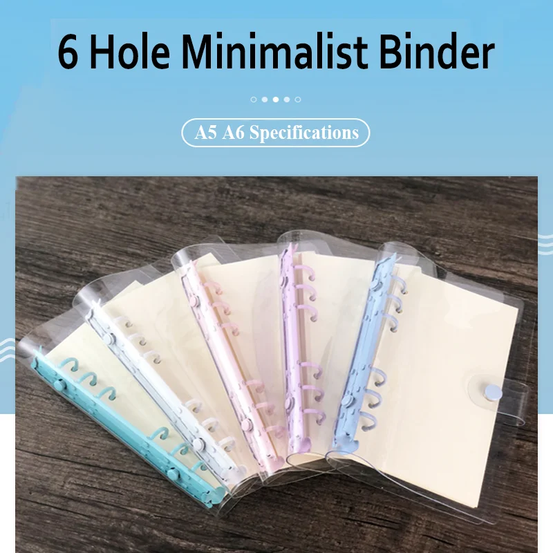 A5 A6 Notebook Budget Binders Plastic Clear Pvc Folder Planner 6 Rings