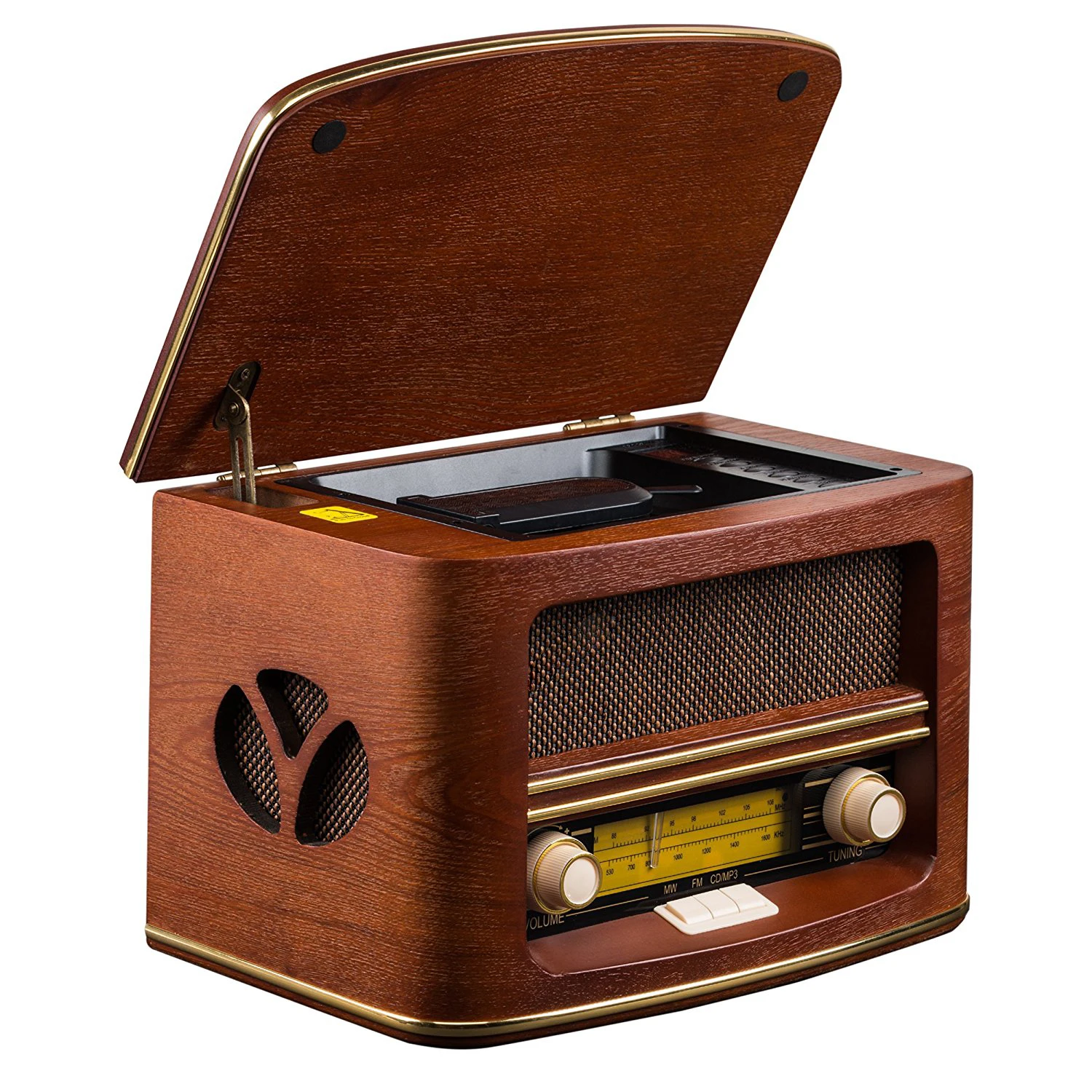 Nostalgic Wooden Mini Portail Bluetooth AM FM Radio with Pigtail Antenna