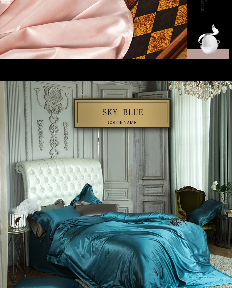 Wholesale Comforter Set Solid Luxury Polyester Satin Silk Bed Sheet Sets details